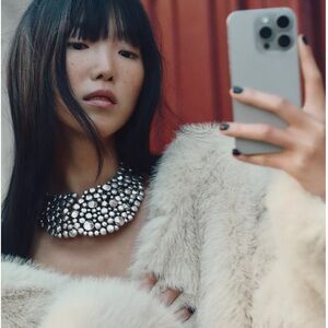 Zara NWT silver metal ball necklace 1856/314